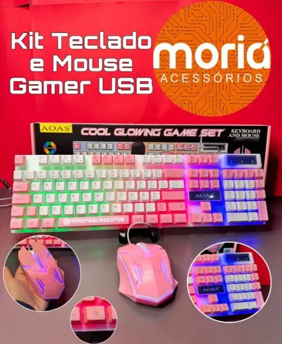 Kit Teclado e Mouse Gamer RGB AOAS - Cool Glowing Game Set M-450  Características Principa