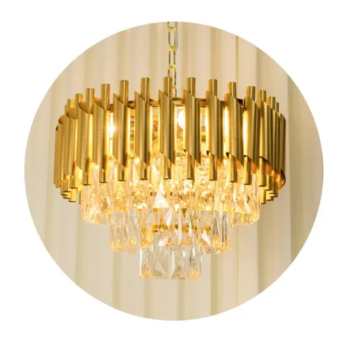 Lustre Pendente Dourado com cristais WDC20 tamanho 40 cm