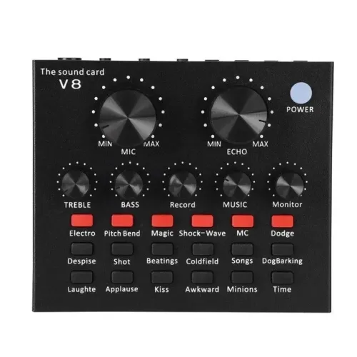 V8 Soundcard / Audio Interface singing live sound card