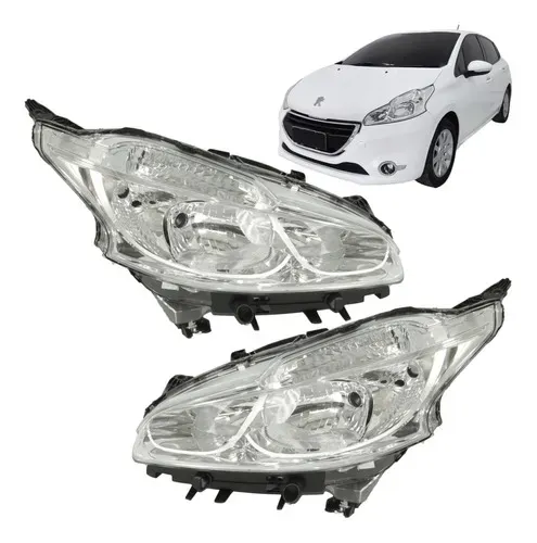 Farol Peugeot 208 2013 2014 2015 2016 2017 Cromado Novo Par