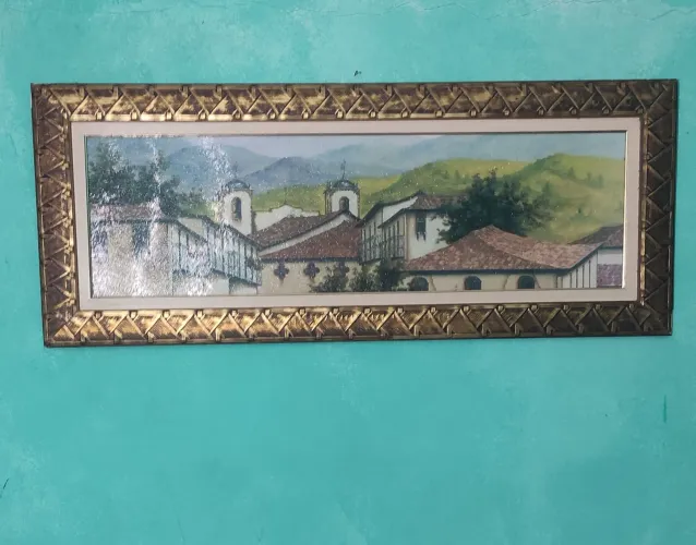 Quadro Decorativo - Paisagem Colonial de Minas Gerais<br>