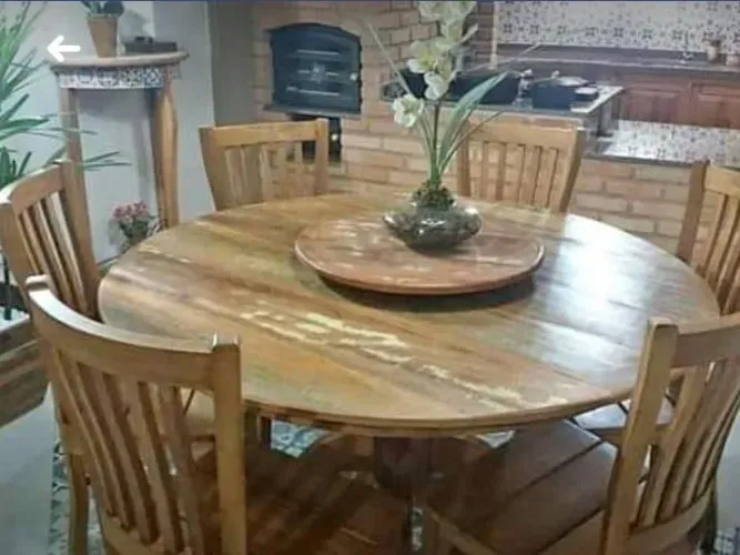 Mesa de Jantar de Madeira Rústica Demolição