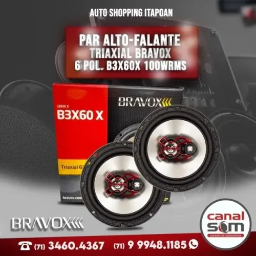 Alto-Falante Triaxial Bravox 6 Polegadas (6x6) 100W Rms Alta Qualidade na Canal Som