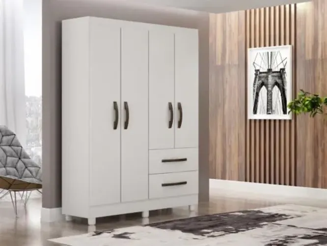 Guarda-Roupa 4 Portas Branco !! L30m