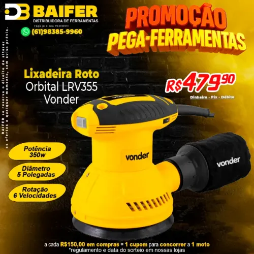 Lixadeira Roto Orbital 350w 5 Pol LRV355 6001355220 Vonder