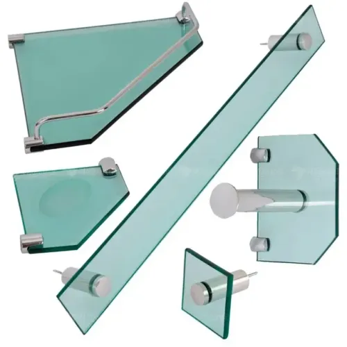 KIT DE BANHEIRO EM VIDRO 05 PEÇAS VERDE ? PERFEITO PARA SEU BANHEIRO