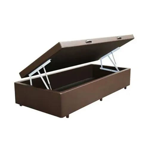 Base Box Baú Solteiro Blindado Marrom - Entrega Rápida!