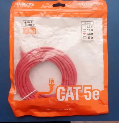 CABO DE REDE CAT 5E COMPRIMENTO 5,O M NOVO LACRADO FRETE GRÁTIS PARA MACEIÓ