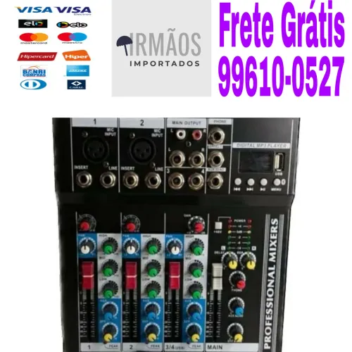 Mesa de Som com 4 Canais Bluetooth Mixing Live