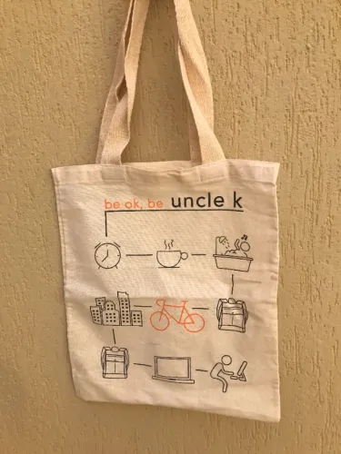 Sacola De Ombro Ecobag Be Ok, Be Uncle K Off White