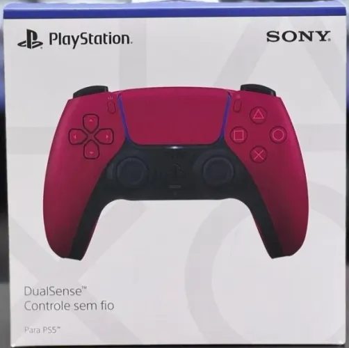 Controle joystick sem fio Sony PlayStation DualSense CFI-ZCT1W cosmic red