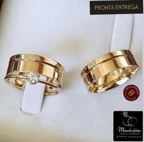 KIT DE ALIANÇAS NOIVADO E CASAMENTO 