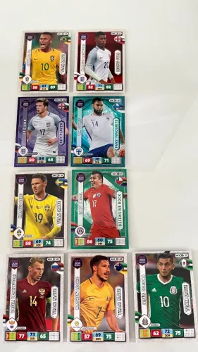 Lote 9 Cards Panini Adrenalyn XL Copa 2018 - DESTAQUE: NEYMAR JR. TOP MASTER
