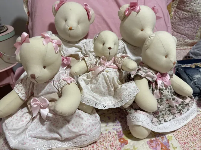 Kit de ursas para decoração de quarto de menina 