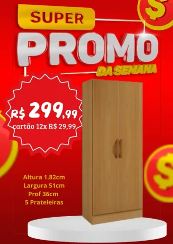 Guarda Roupa 2P / Multiuso / Líder em Vendas/Entregamos Hoje/ Tenha hoje o seu!/ Pague ao