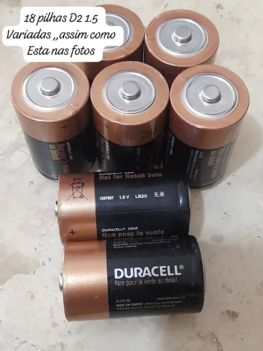 Pilhas alcalinas 1.5 lr20 D2 variadas 18 pilhas ,,,preço 130,00 reais