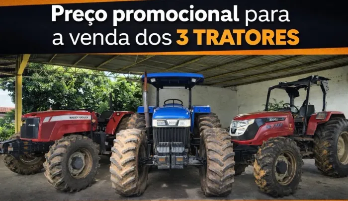 KIT 3 tratores a venda Massey/NewHolland/Solis