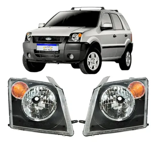 Farol Ford Ecosport 2003 2004 2005 2006 2007 Máscara Negra