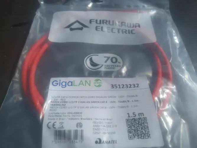 50 - Patch Cords 1,5m GIGALAN - VERMELHO