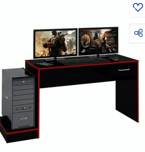 MESA GAMER VERMELHA, NOVA