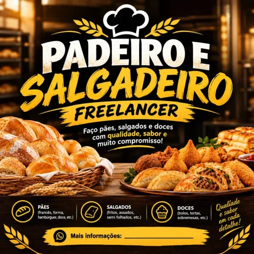 Padeiro e salgadeiro freelancer