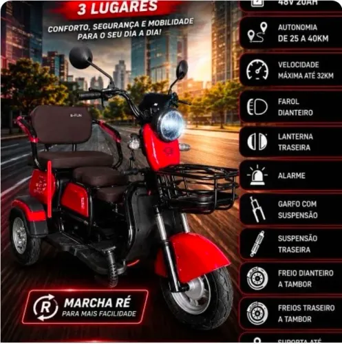 Triciclo elétrico adulto