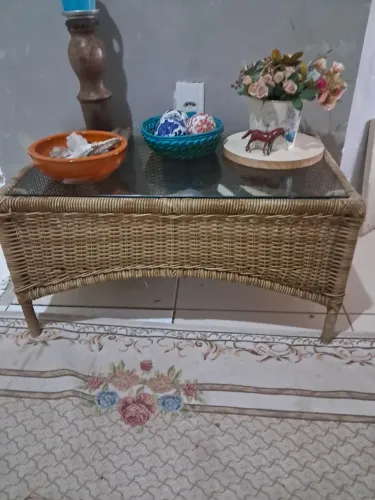 Mesa de centro artesanal ratan