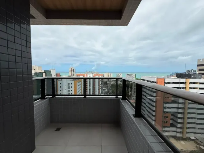 Quarto e sala mobiliado com VISTA MAR na Ponta Verde