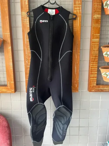 Roupa de mergulho Mares (long john e colete/ jaqueta com capuz), neoprene, 5mm (