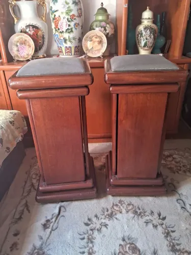 2 Banquetas De Madeira Assento Estofado Altura 73 Centímetro largura 35 Centímetros