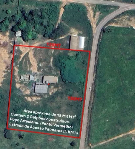 VENDE-SE TERRENO PRÓXIMO PALMARES