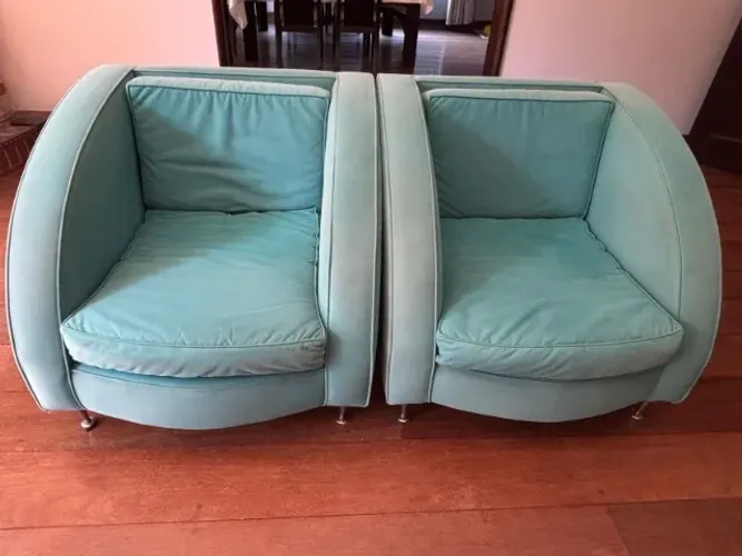 2 Poltronas Verde Veludo