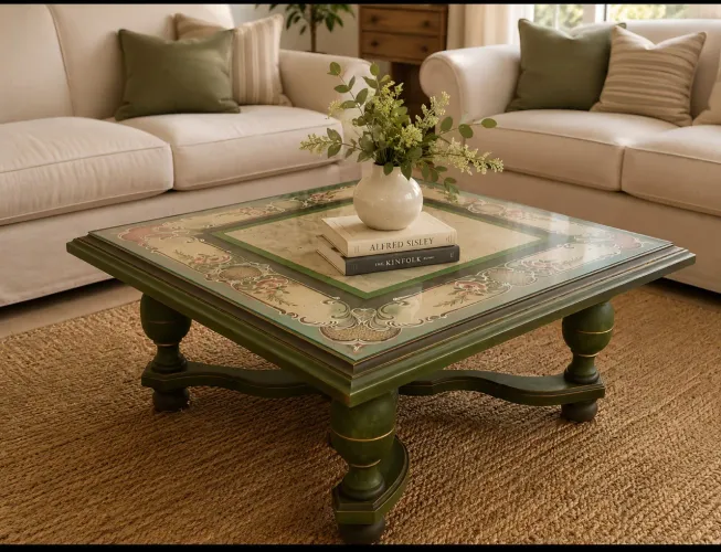 Mesa de centro Clássica - Pintada à mão