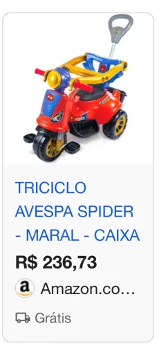 Triciculo a vespa homem aranha. 