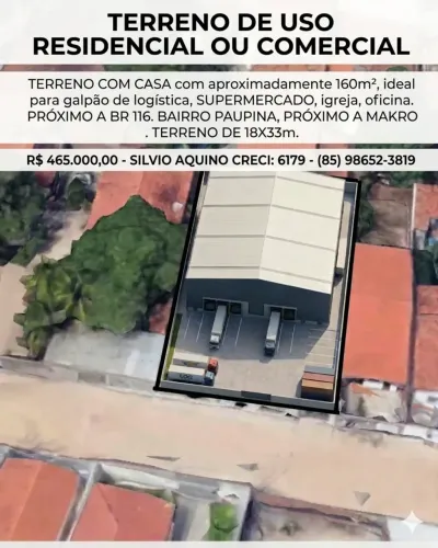 TERRENO COM CASA PLANA NA GRANDE MESSEJANA!