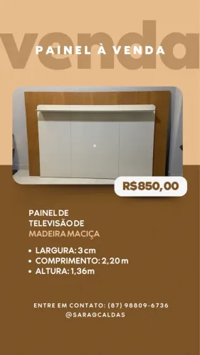 Painel de madeira maciça e laqueado off white