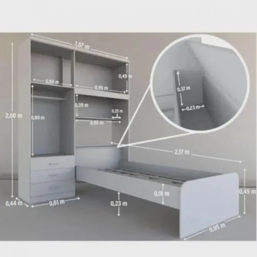 Guarda-roupa com cama embutida