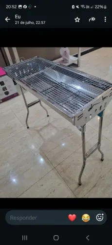 Churrasqueira inox portátil medinfo 70 X 77 X 33