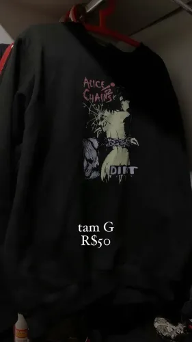 Blusa Camiseta Moletom Gola Alice In Chains