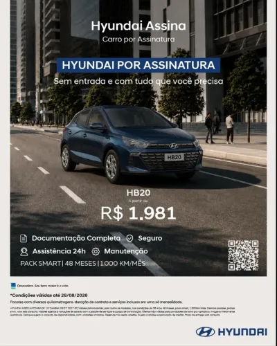 Barco, HB20 0KM POR ASSINATURA É NA PARVI