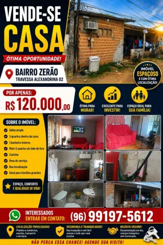 Casa a venda no bairro zerão bem localizada