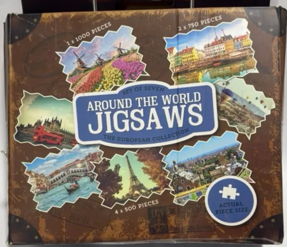 Quebra-Cabeça Around the World Jigsaws - Kit 7 Jogos - Completo