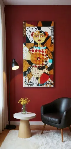 Super oferta! Pintura á óleo sobre tela moderna / Anjo medieval 