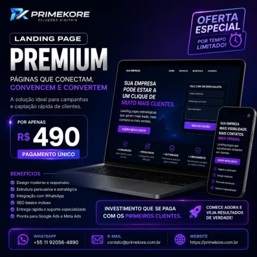 Criação de Sites, Google Ads e SEO para Empresas | PrimeKore Soluções Digitais