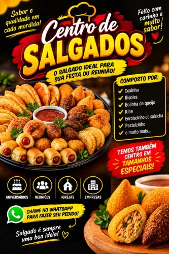 Centro de salgados para festas de aniversários
