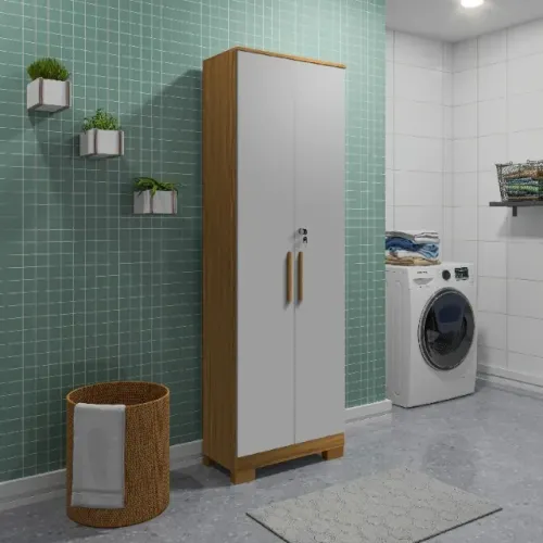 Armario Multiuso Bordo 2 Portas C/ Chave, 100% MDF - Ronipa