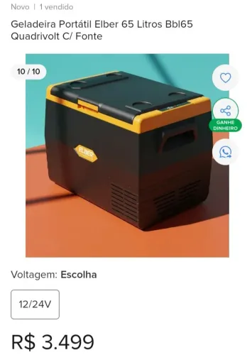 Geladeira elgin para carro,vam ou caminhão. 