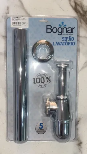 Sifão Bognar Lavatório 7/8 X 1.1/2 Dn40- 100% Metal Cromado