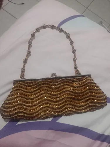 Bolsa miçanga strass lantejoula 
