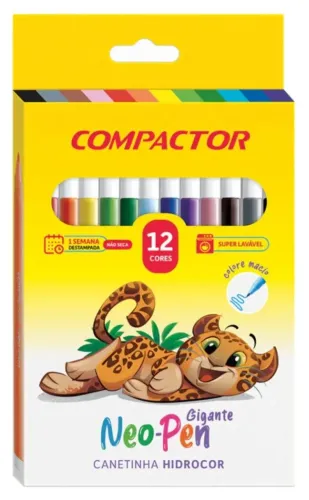 Caneta Esferográfica Compactor 12 Cores 